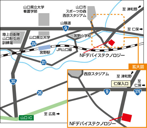 NFデバイステクノロジー　地図